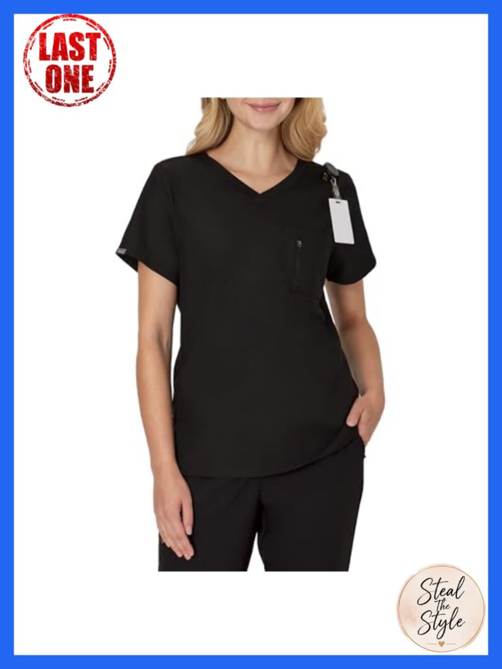 Hanes Women's Scrub Top V-Neck Stretch Healthcare Nurse Shirt